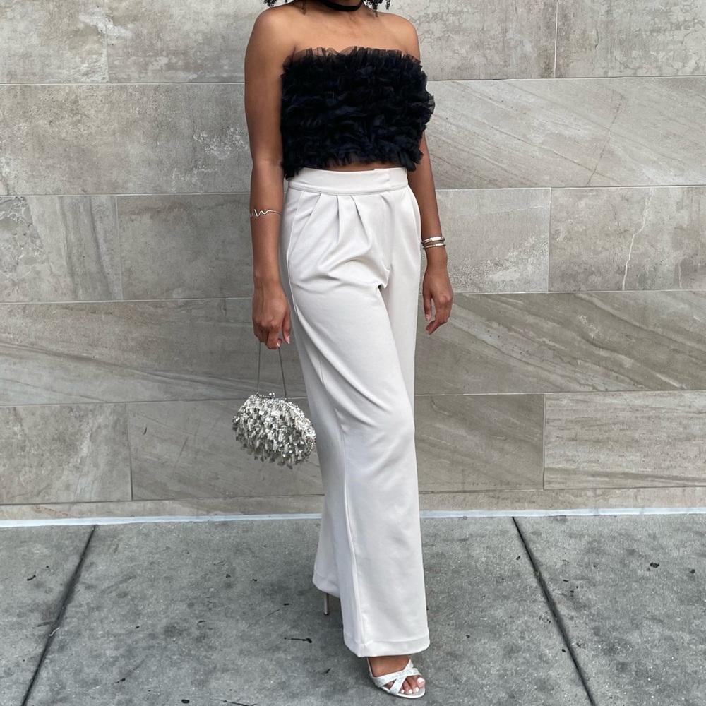 Zara Black Tulle Tube Top